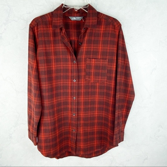 [The North Face] Classic Maroon Plaid Shirt - Picture 1 of 8
